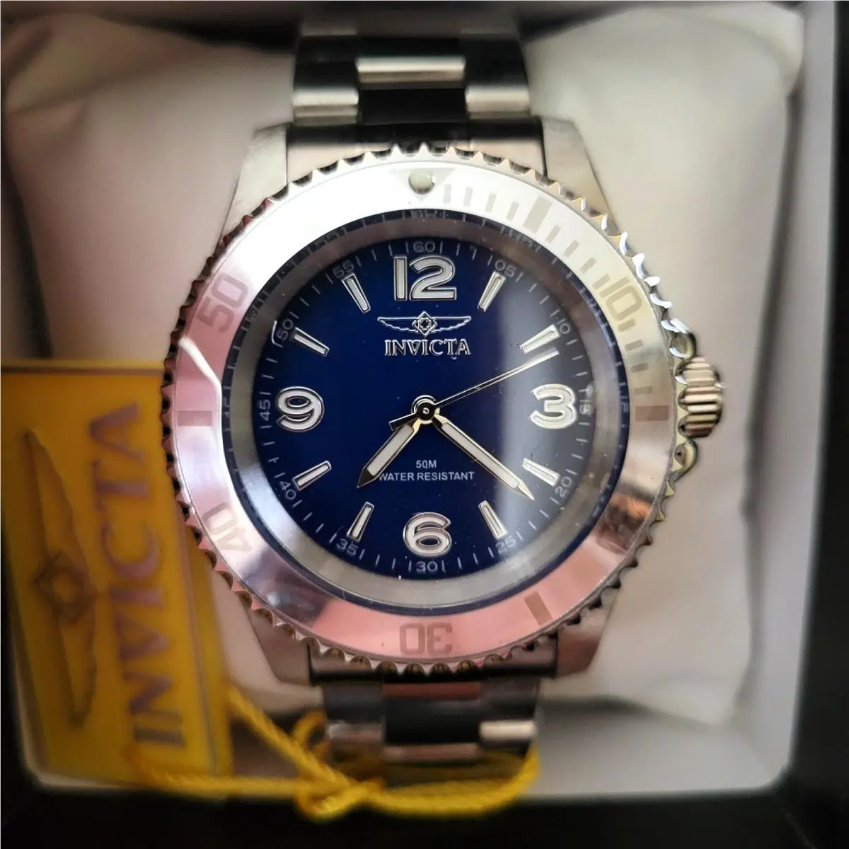 Invicta Specialty Rowan Men`s Watch Blue Dial Steel 40mm Quartz 69478 - Dial: Blue, Band: Silver, Bezel: Silver