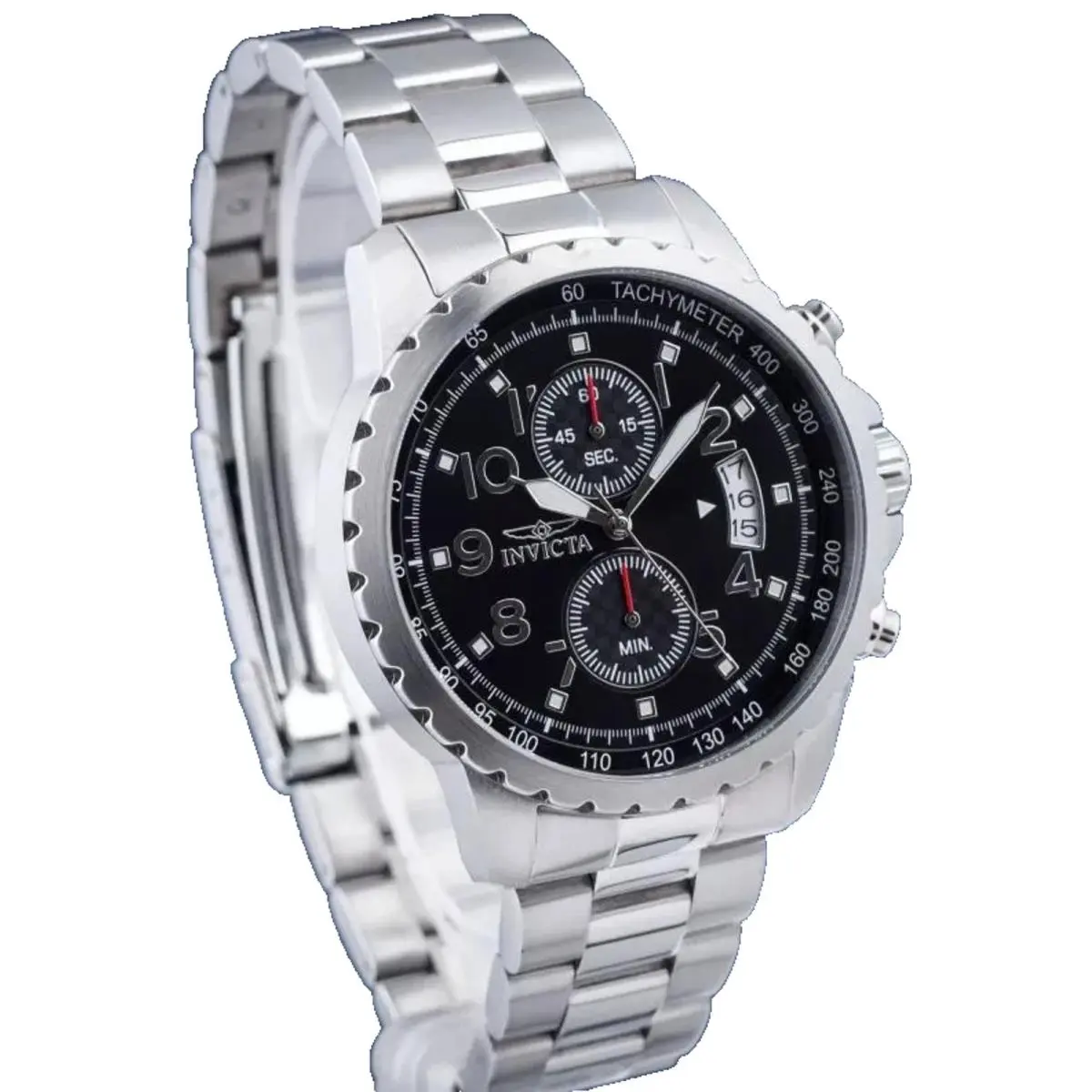 Invicta Specialty Men’s Chronograph Quartz Watch 45mm Stainless Steel Black Dial