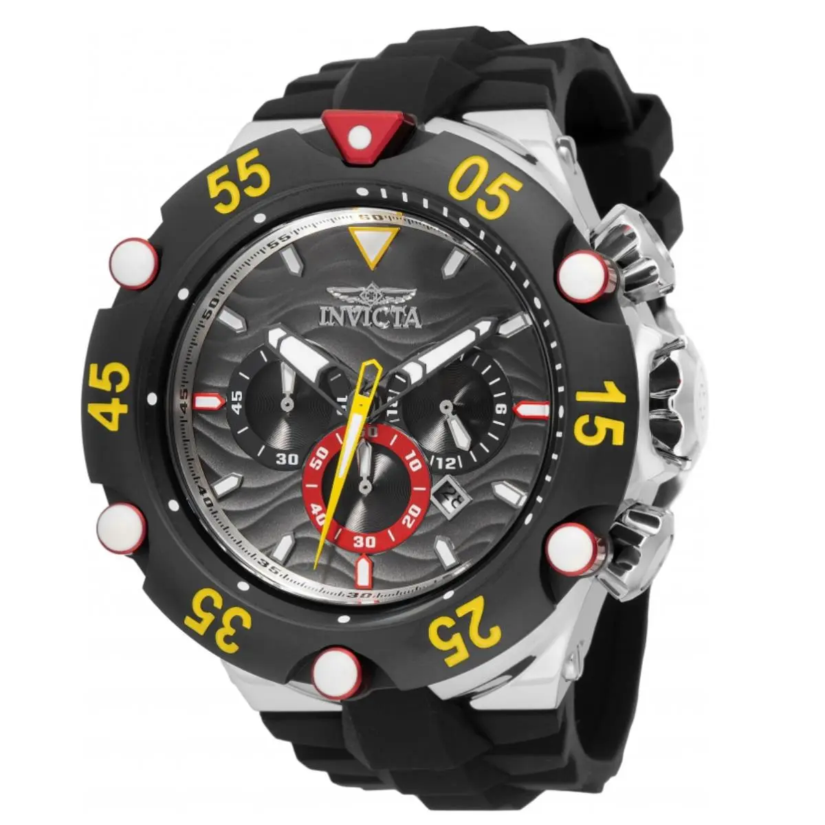 Invicta Subaqua Cobra Men`s 54mm Black Wave Dial Sport Chrono Watch 48542