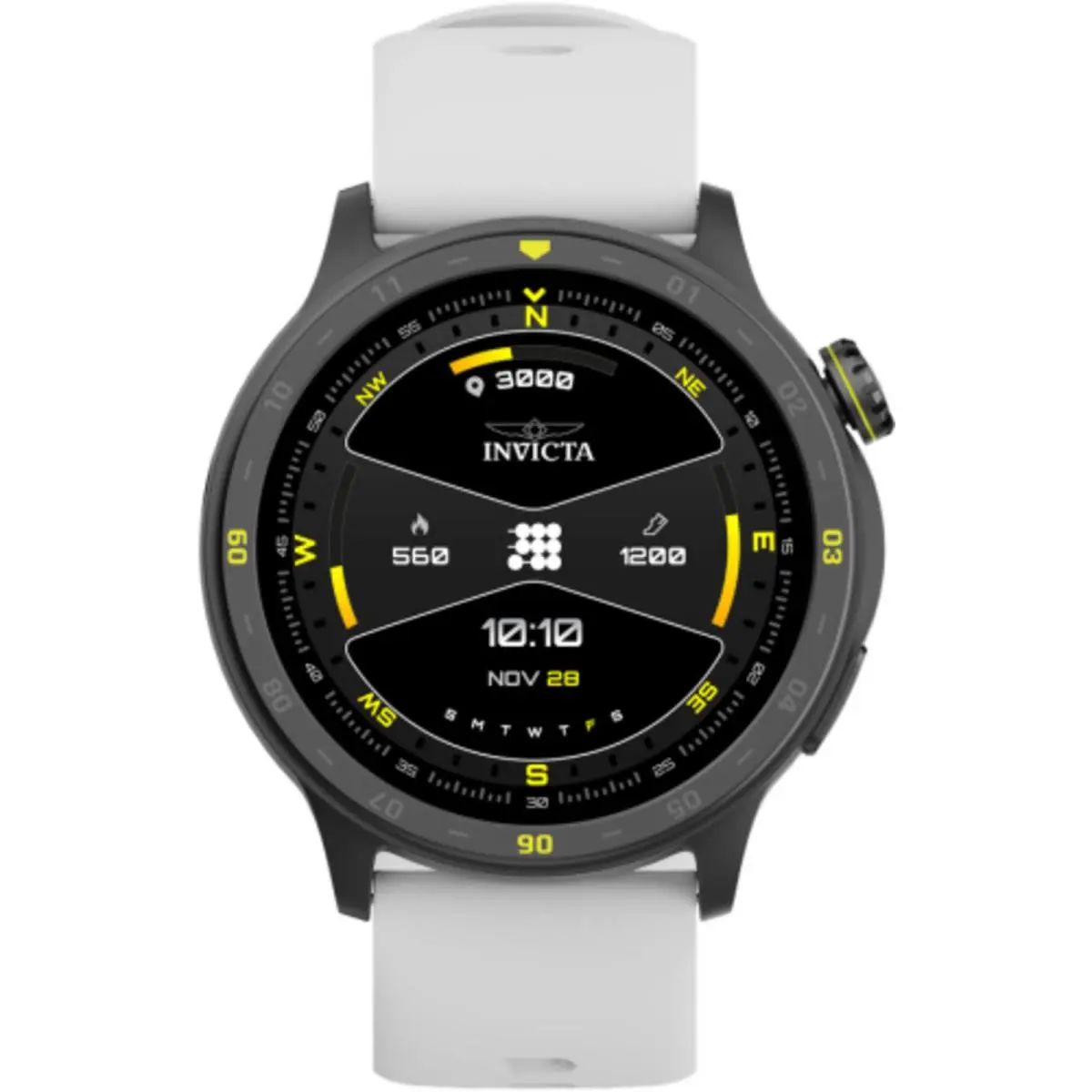 Invicta Unisex Watch I-tech 2 Black Digital Dial White Silicone Strap ITECH-004