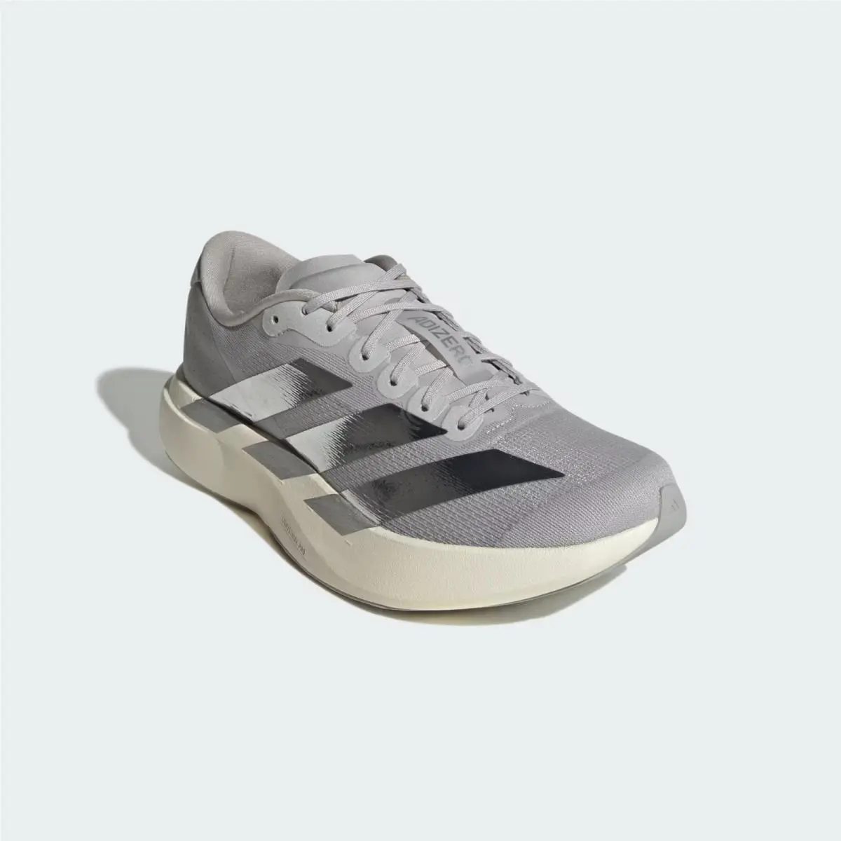 Men`s Adidas Adizero Evo SL Running Shoes Grey / Silver Metallic Sz 8 KJ9664