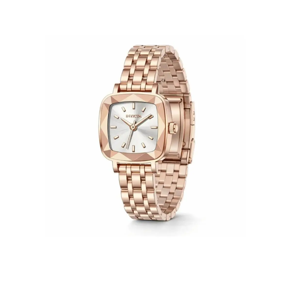Invicta Womens Wildflower 69411 Watch Rose Gold Square Dial Quartz Stainless