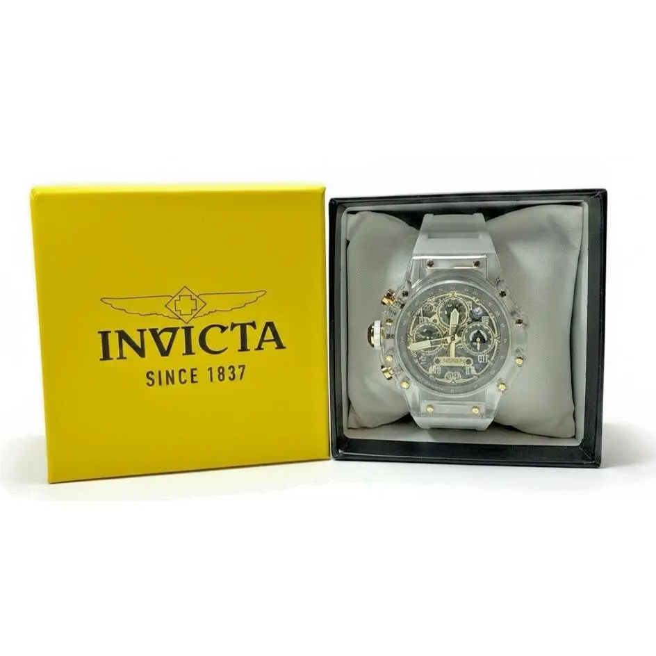 Invicta Racing Vault Men`s 44mm Quartz Chronograph Silver Dial Watch