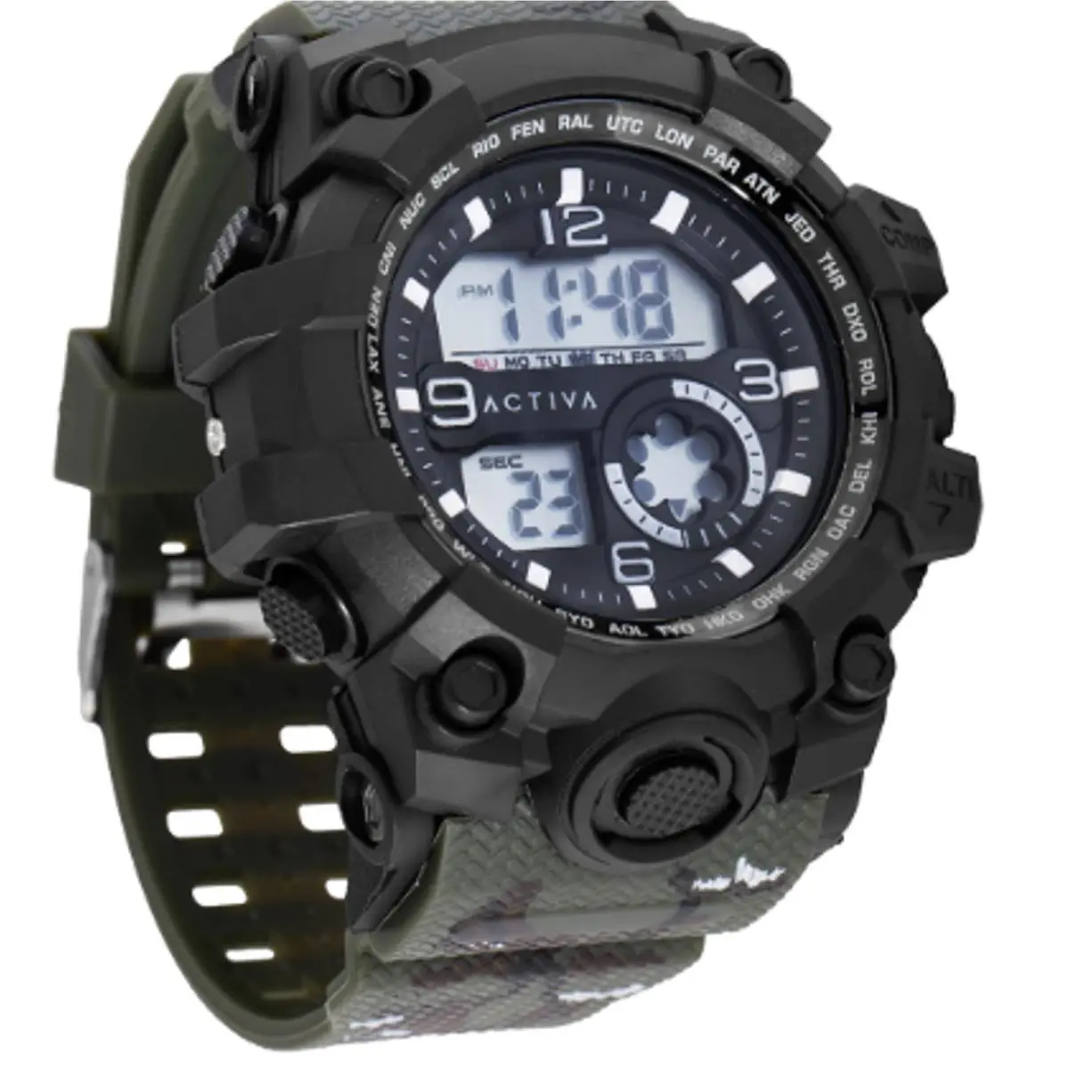 Invicta Men`s 54.5mm Camo Green Activa Endurance X Invicta Digital Watch OS33-26