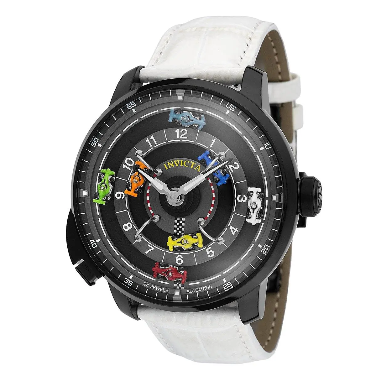 69134 Racing Scalaprix Automatic Men`s Watch 46mm White Sapphire by Invicta