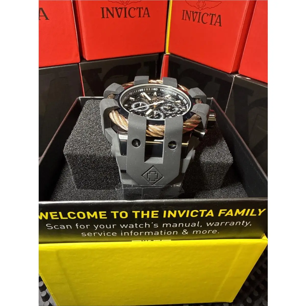 Invicta Bolt Shock Men`s 48mm Black Dial Silicone Band 23867