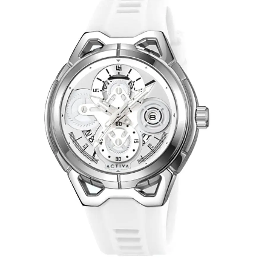 Activa X Invicta 44mm Men`s Quartz Watch White Silicone Sport Watch