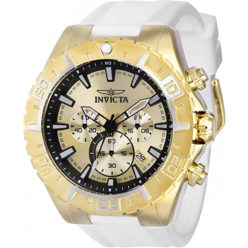 Invicta Aviator Chronograph Quartz Gold Dial Men`s Watch 37636
