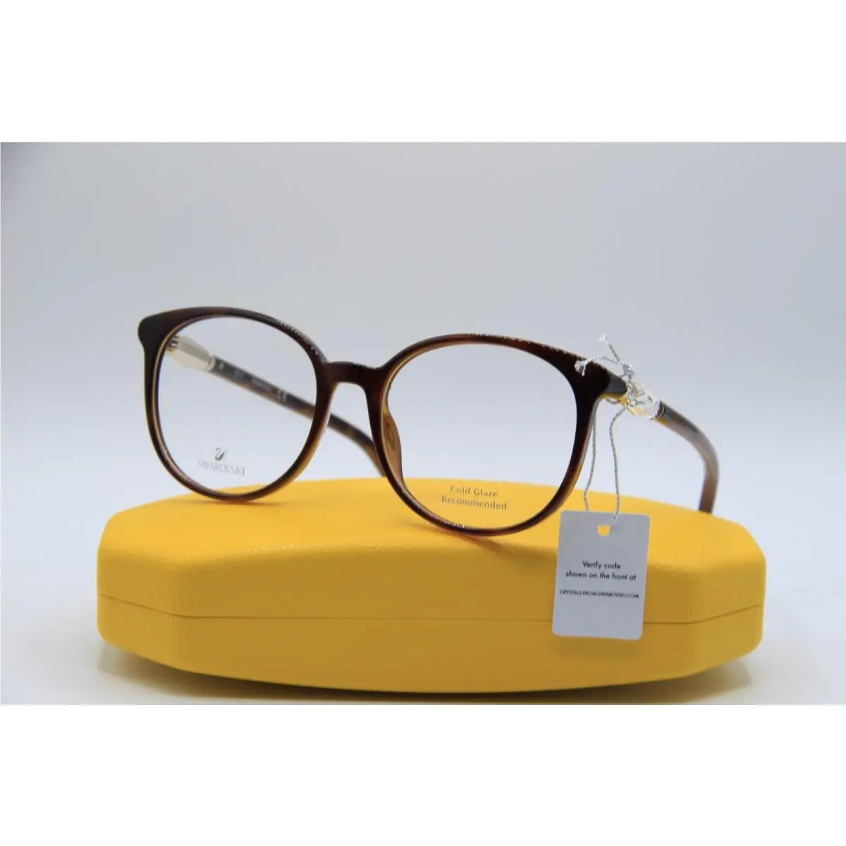 SK 5310 052 Havana Crystals Frames Eyeglasses 52-17 by Swarovski