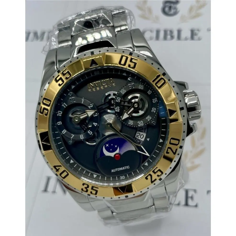 Invicta Reserve Excursion Moon Dial Automatic Men`s Watch 49.5mm Steel 47573