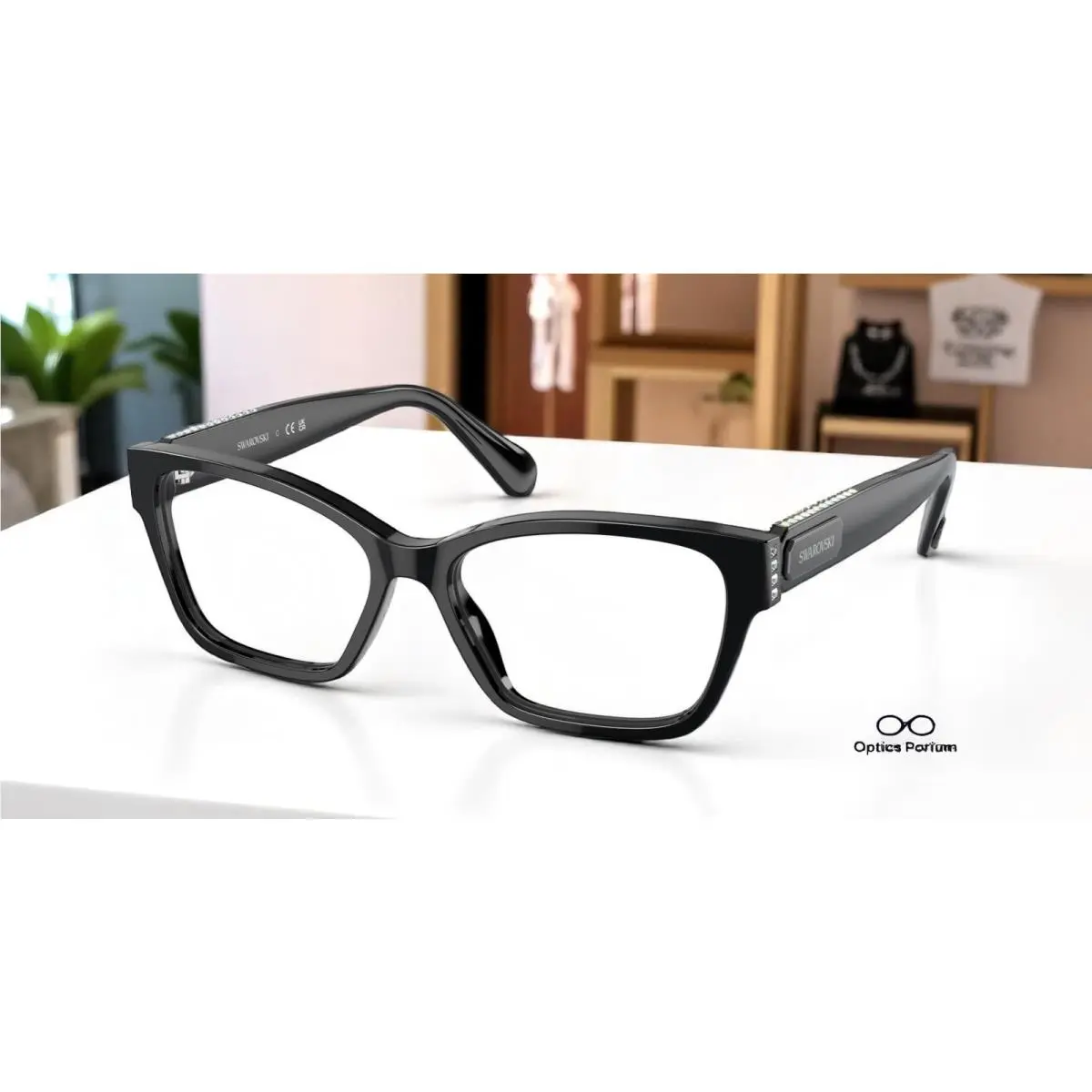 SK2013 1010 Black Grey Demo Lens 54 mm Women`s Eyeglasses by Swarovski