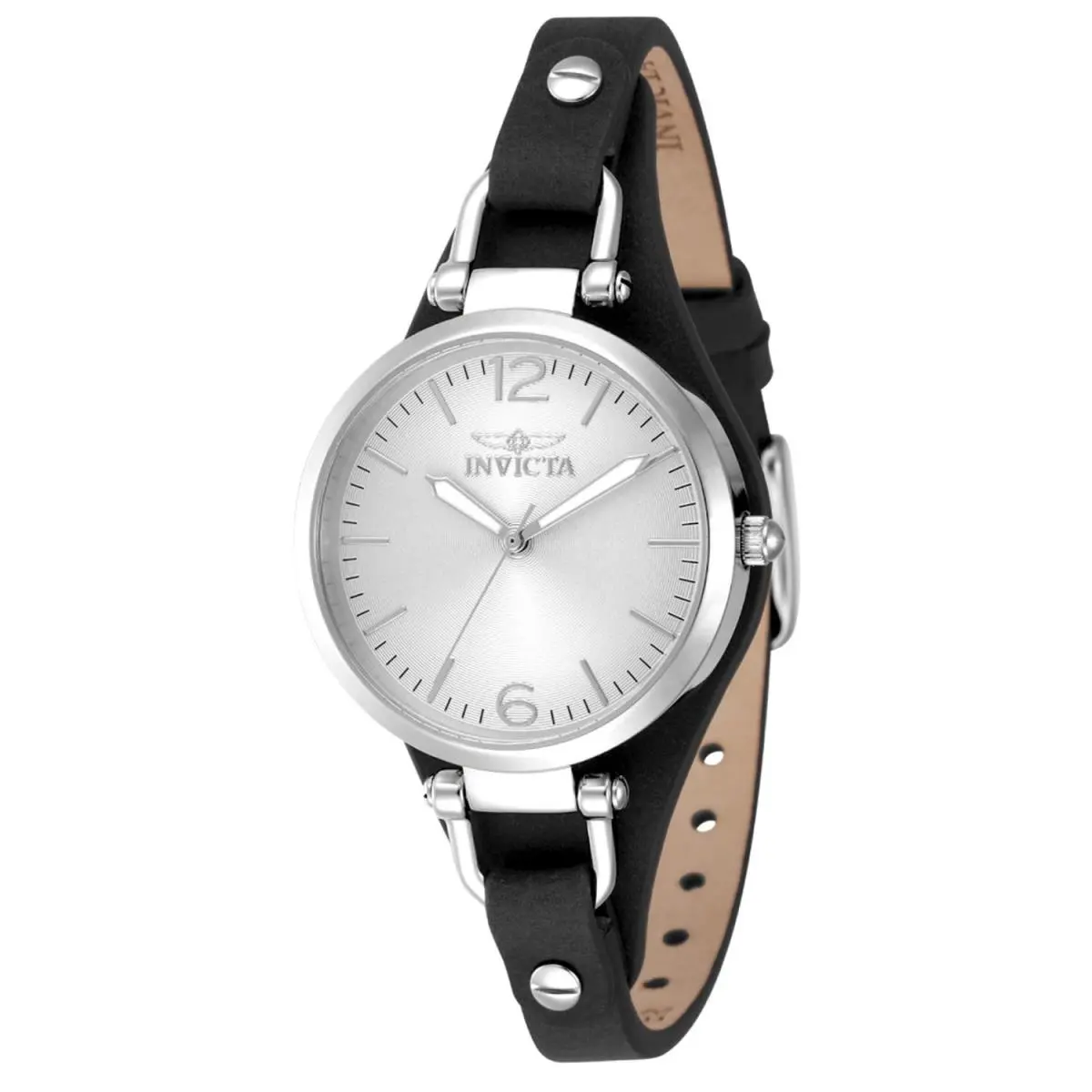 49588 Wildflower Women`s Analog Watch Black Leather Strap by Invicta