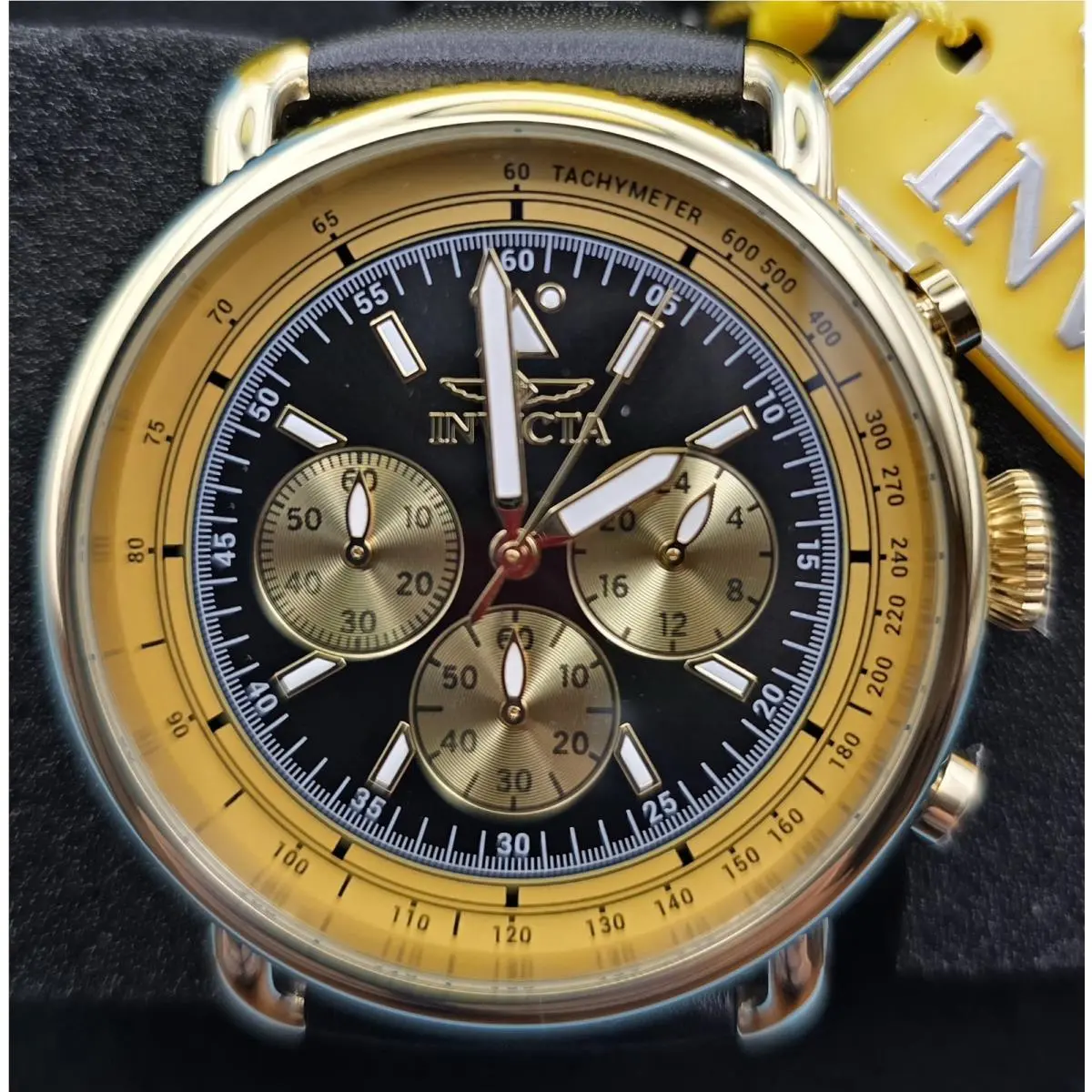 Invicta Speedway Men`s Watch - 44mm Black Leather Band 47366 0339