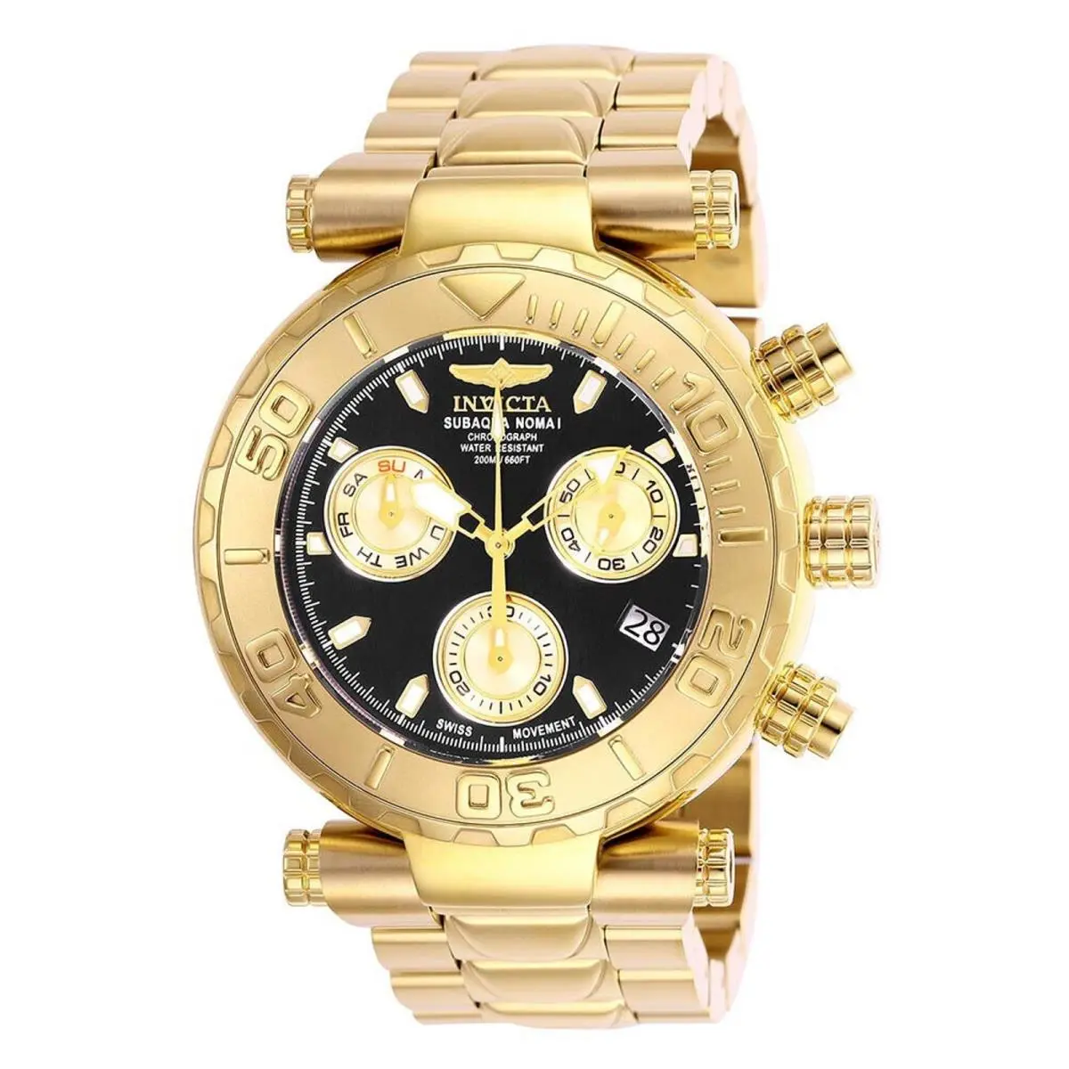 Invicta Subaqua Swiss Ronda Z60 Caliber 47mm Gold Bezel Mens Watch