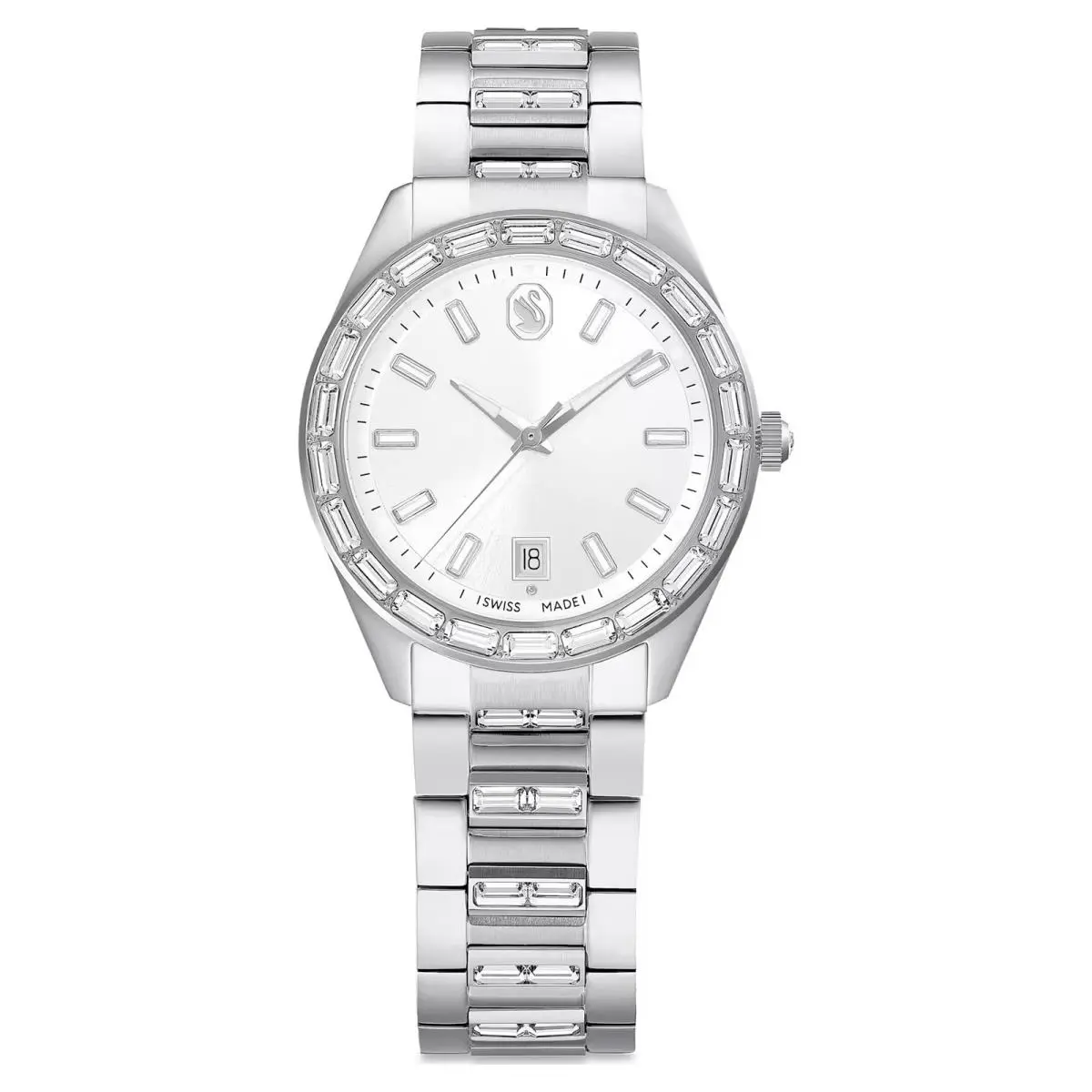 Matrix Date Watch Metal Bracelet Silver Tone Stainless Steel 5734665 by Swarovski