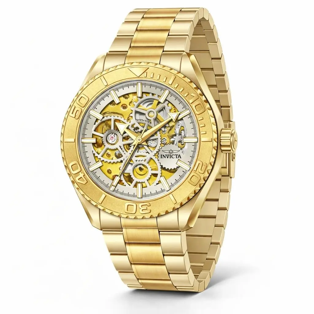 Invicta 69759 Objet D Art Glyph Men`s Watch 43mm Automatic Copper Gold