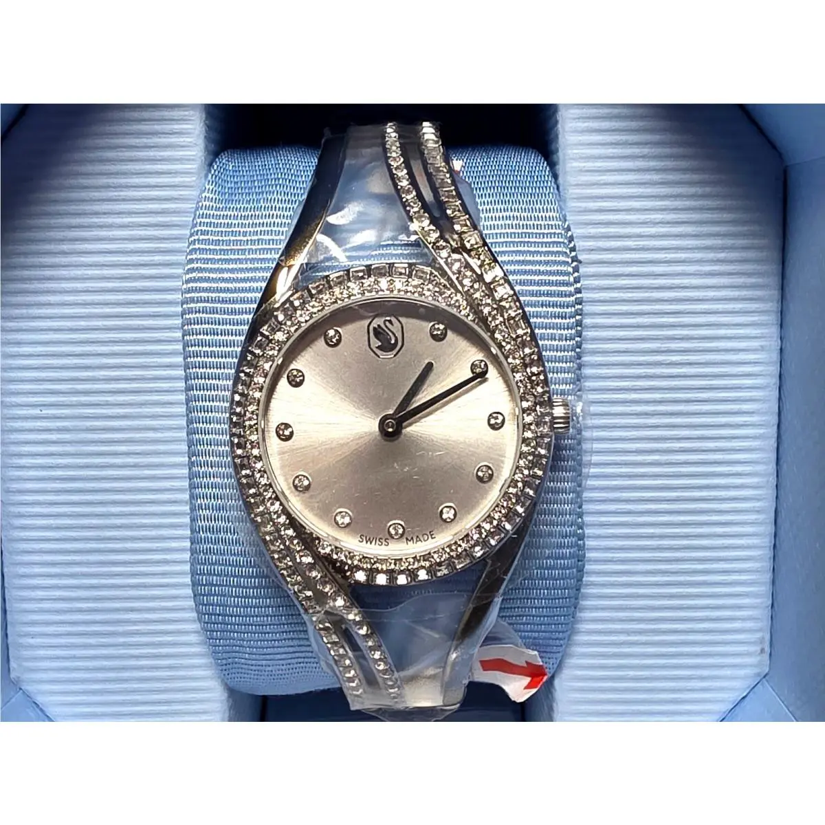 Hyperbola Bangle Watch -28mm Silver Tone Stainless Steel 5689432 by Swarovski