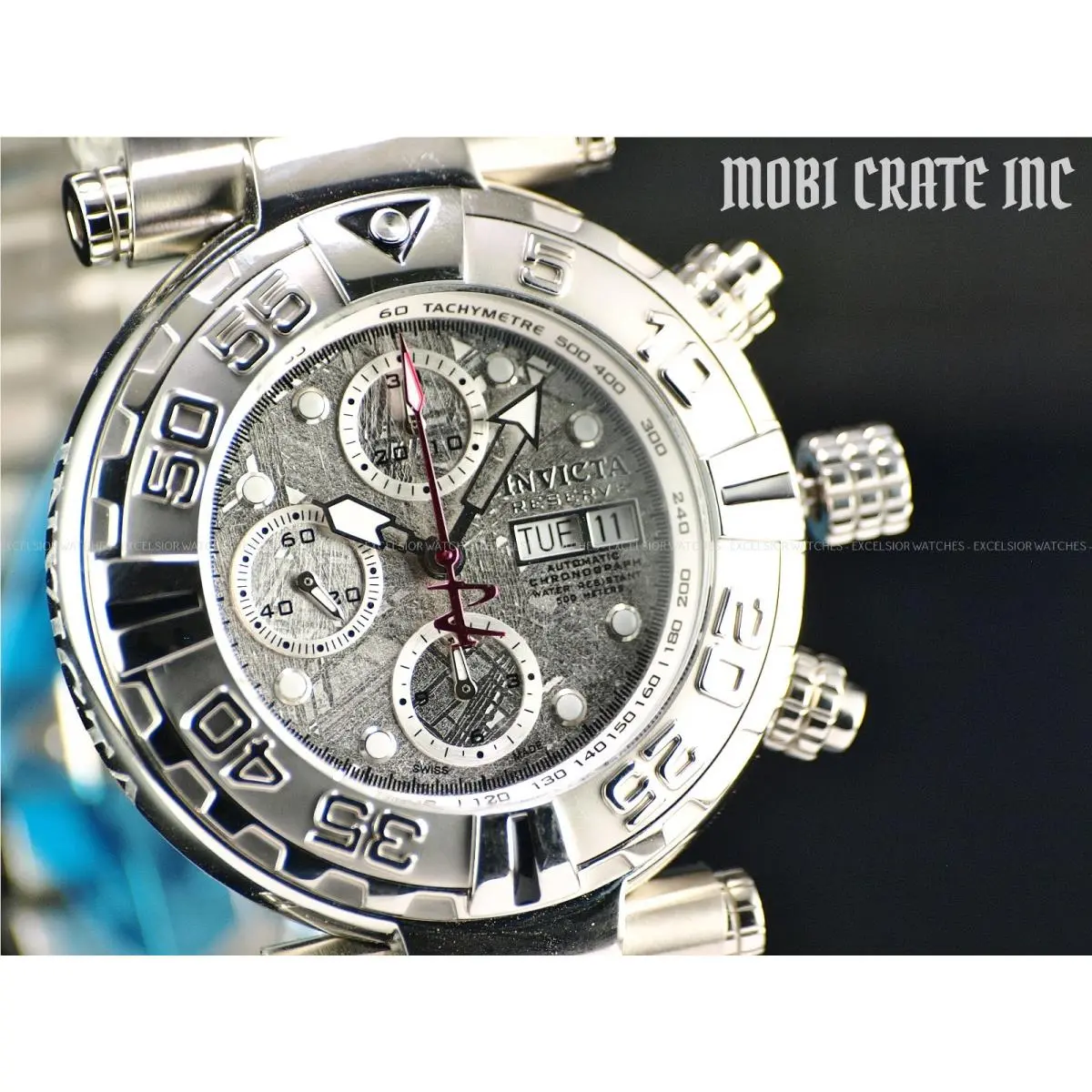 LE Invicta Reserve Subaqua 47mm Swiss Automatic 7750 Chrono Meteorite SS Watch