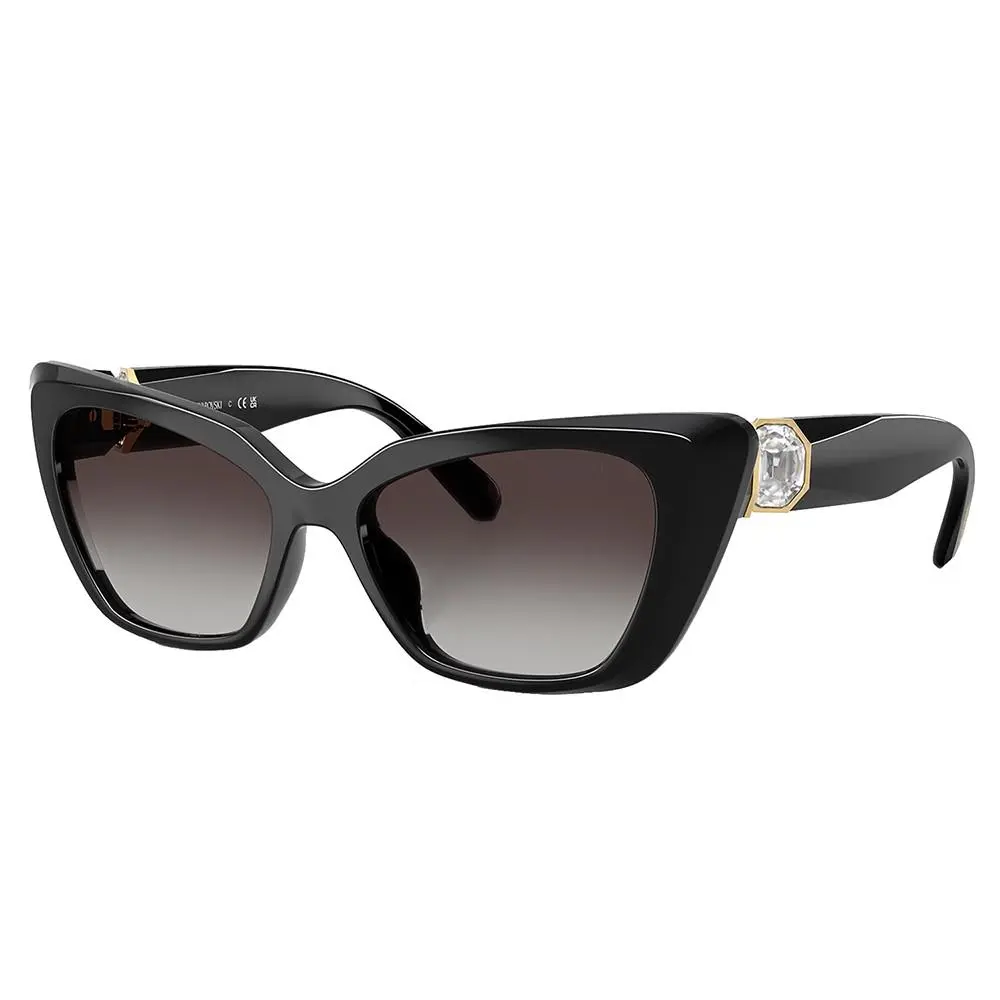 SK 6047 10018G Black Plastic Cat-eye Sunglasses Grey Gradient Lens by Swarovski