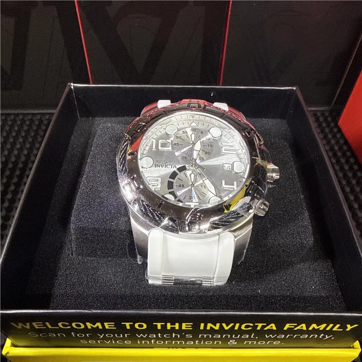 Invicta Bolt Nexus X 50mm Quartz Chrono White Silver Tone SS Men`s Watch 50582