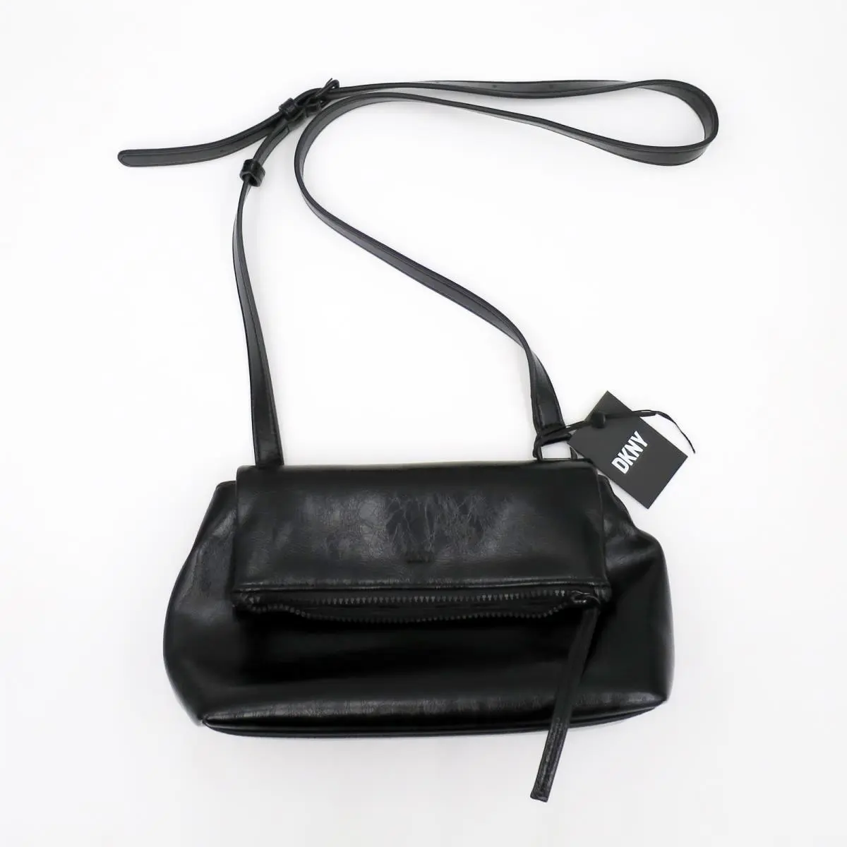 Dkny Jayeson Medium Flap Crossbody Bag Polished Black