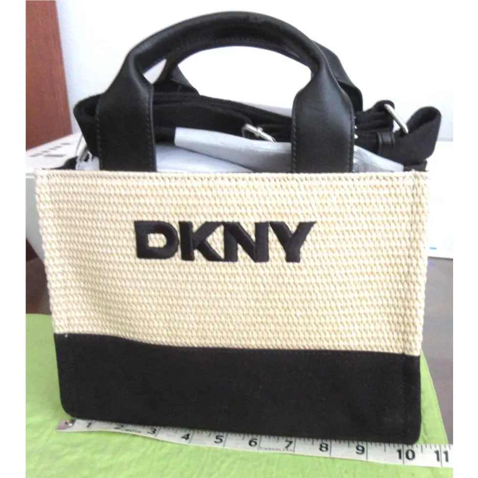 Dkny Hadlee 10 Tote Natural/black w Long Strap Beautiful Gift Quality by DKNY