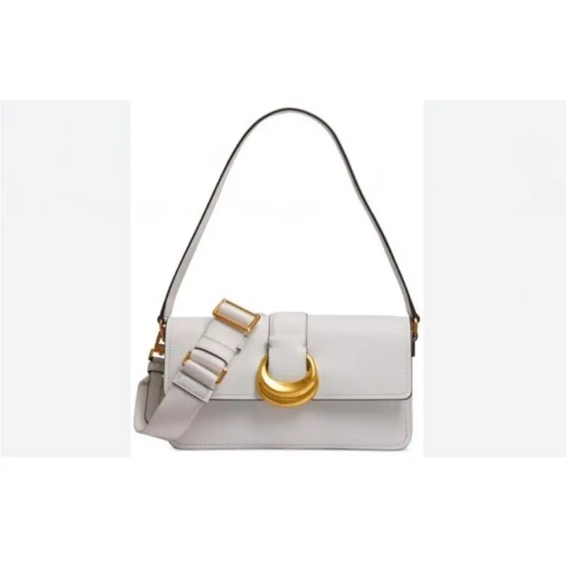 Donna Karan NY Valley Stream Buckle Small Crossbody + Dust Bag Sand/off White