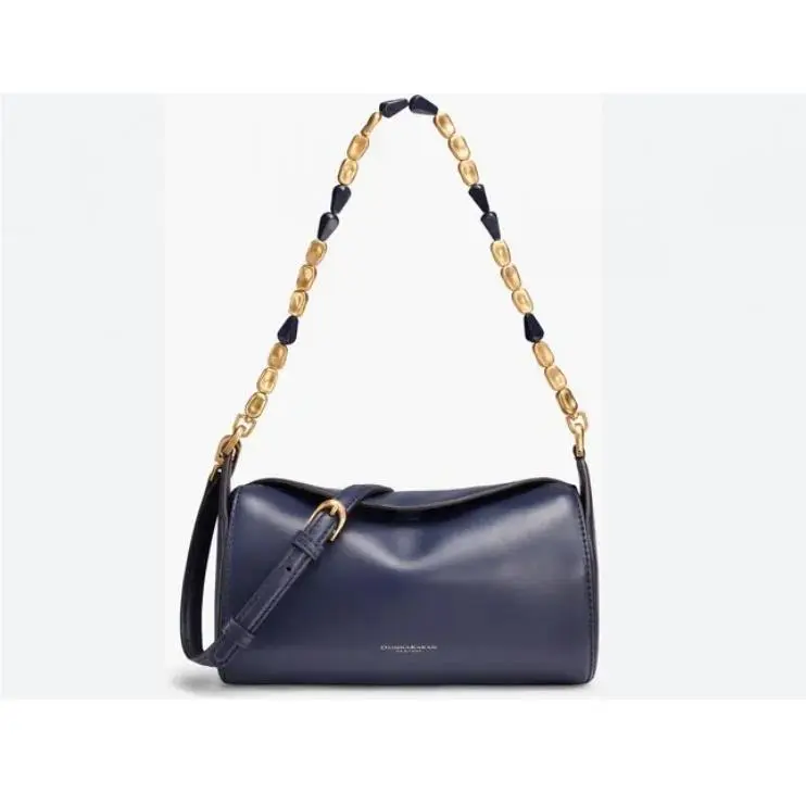 Donna Karan NY Crinole Leather Small Barrel Crossbody Bag- Dark Night /navy