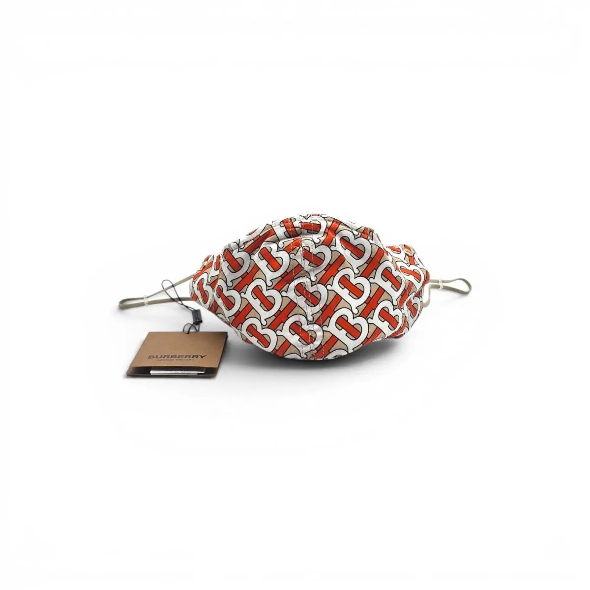Face Mask with Pouch Bag - Vintage Check TB Monogram - Beige Brown Orange by Burberry