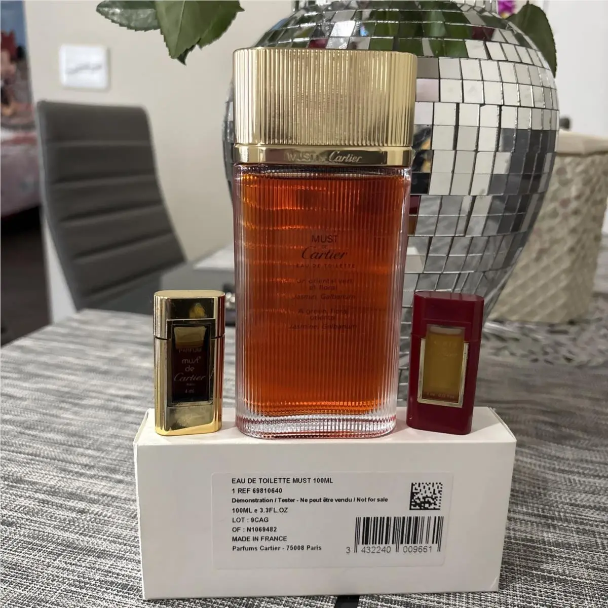 Cartier Must de Cartier Edt Spray - 3.3 Oz. Tester 2 Delux Minis