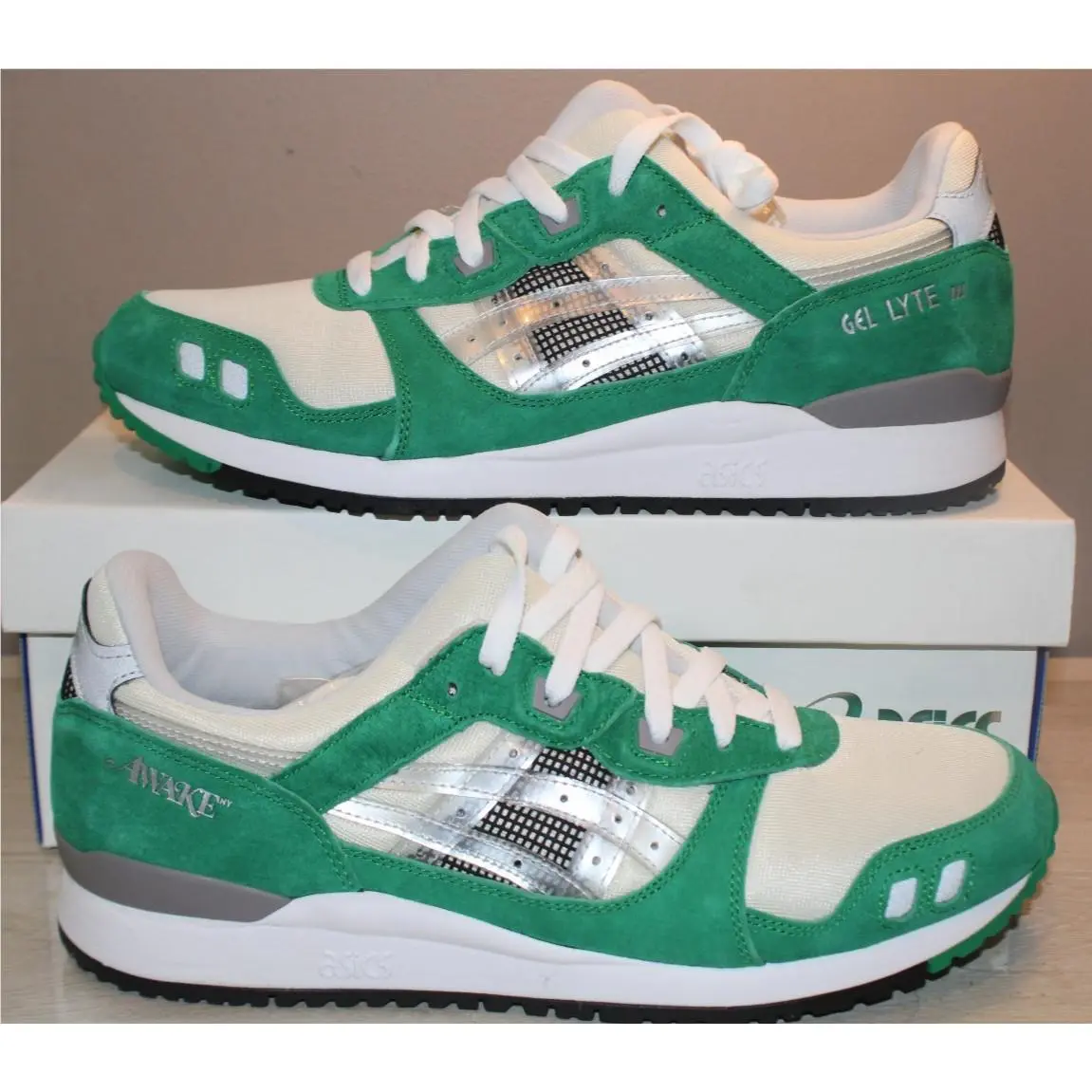 Asics Gel-lyte Iii OG Awake White/green Tambourine Men`s Shoes SZ 10.5