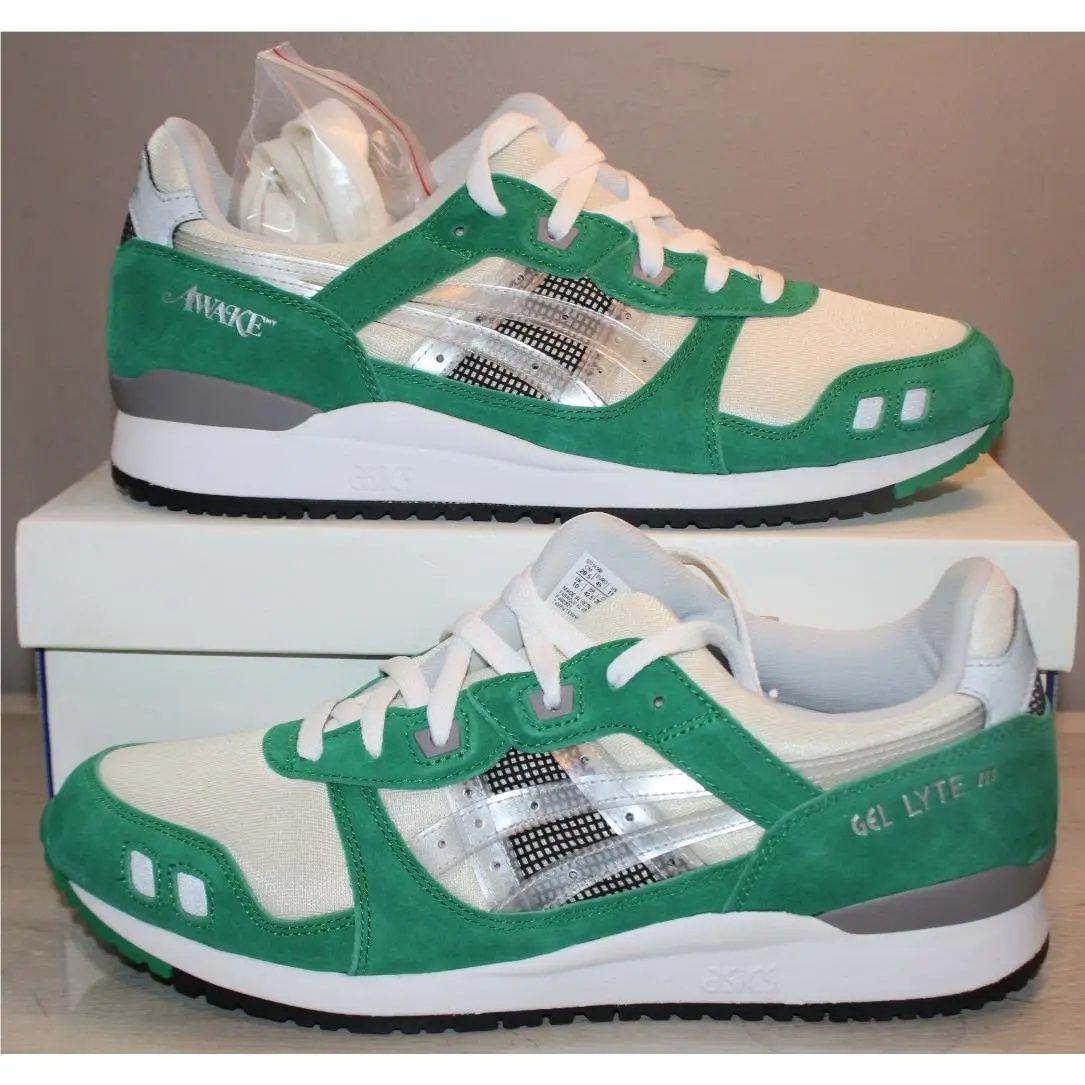 Asics Gel-lyte Iii OG Awake White/green Tambourine Men`s Shoes SZ 11
