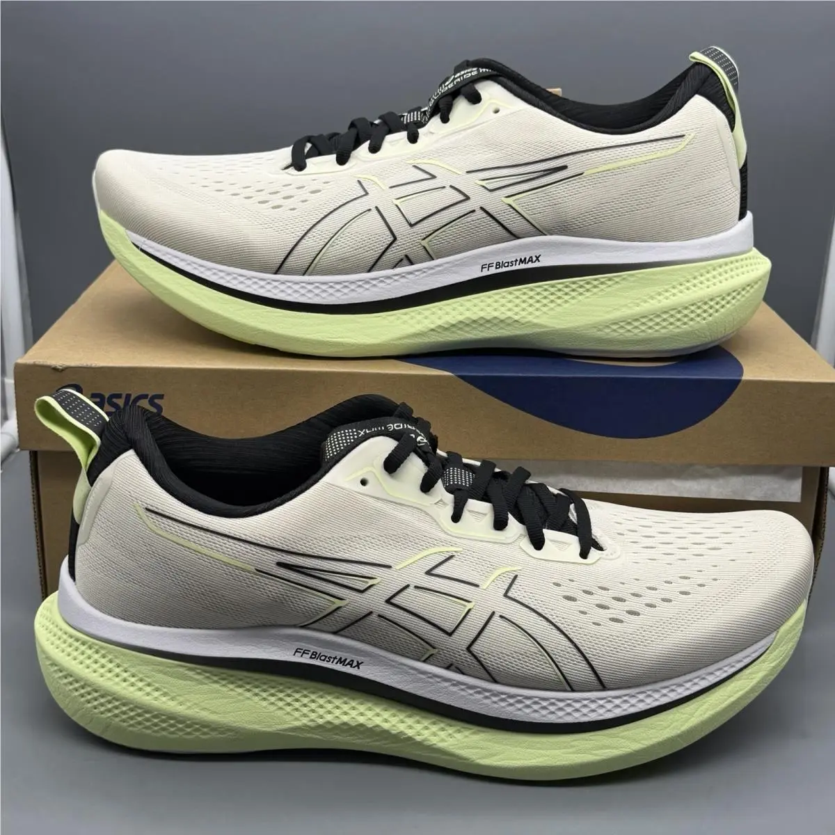 Asics Glideride Max Mens 12 Running Shoes 1011B891-200 Birch Black w/ Tags