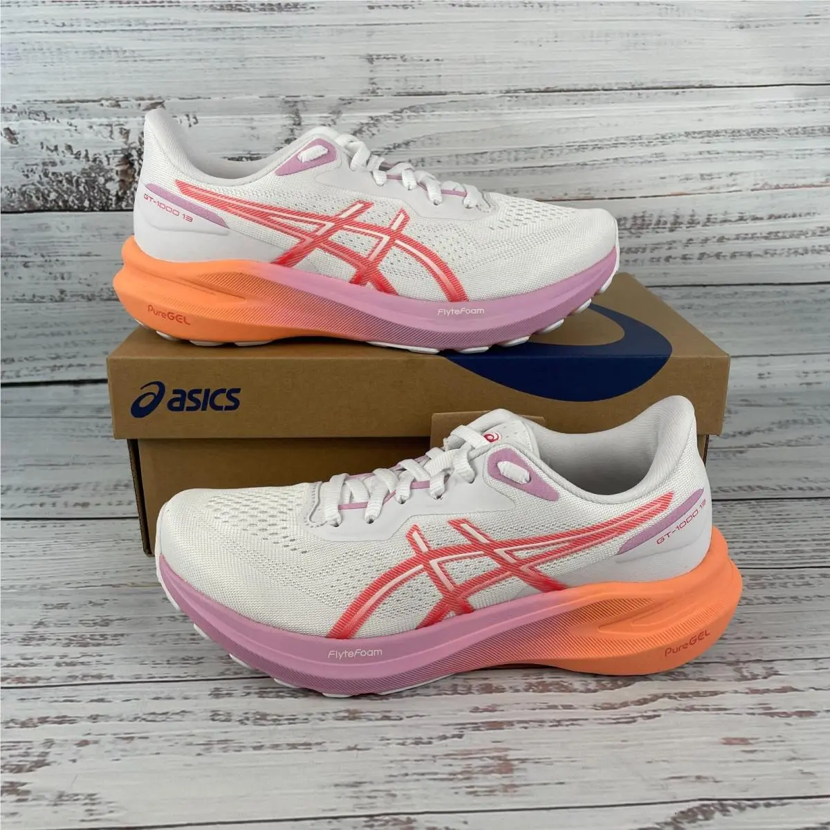 Asics GT-1000 13 Women`s US 6 Running Shoes White Coral Reef