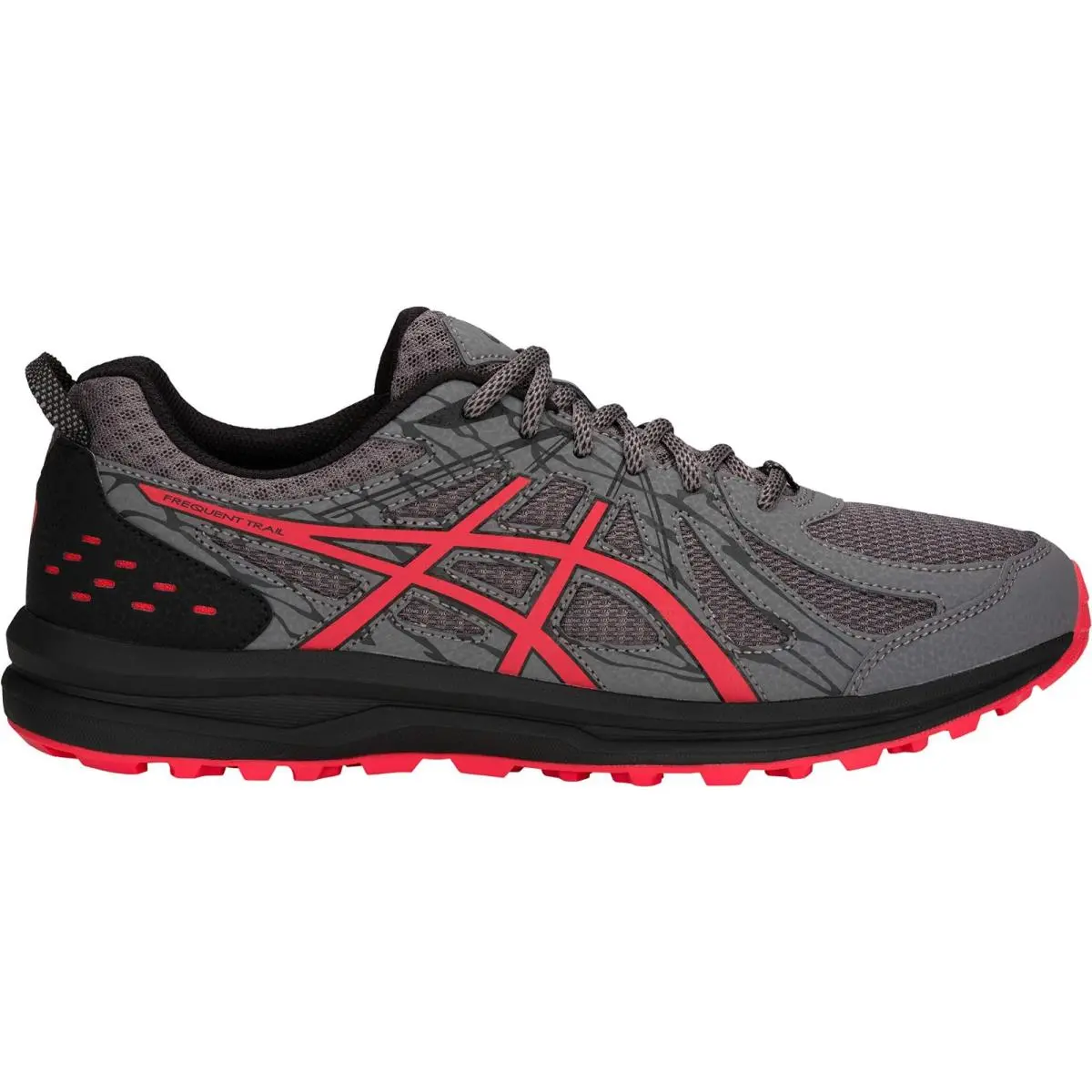 Asics Men`s Frequent Trail Carbon/red Alert Running Shoe 11 US Extra Wide 4E
