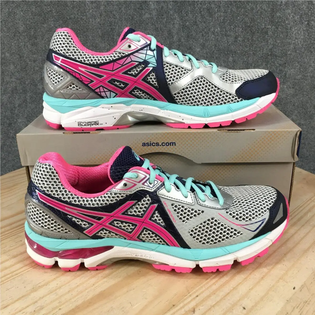 Asics GT-2000 3 Shoes Womens 11 AA Running Sneakers T553N Gray Pink Blue