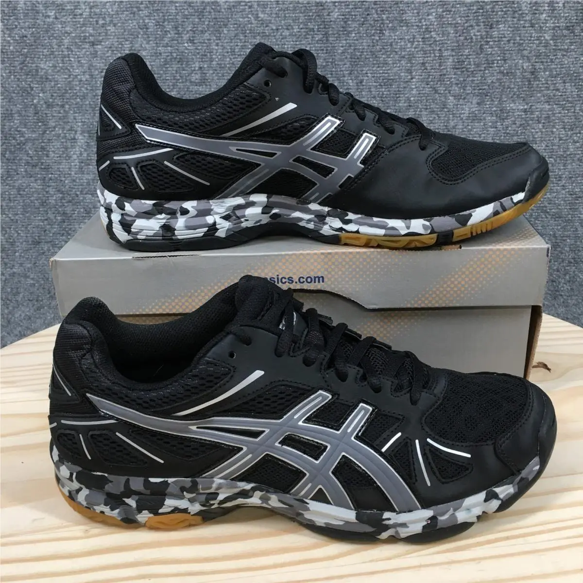 Asics Gel-flashpoint Volleyball Shoes Womens 10.5 Lace Up Sneaker Black Gray
