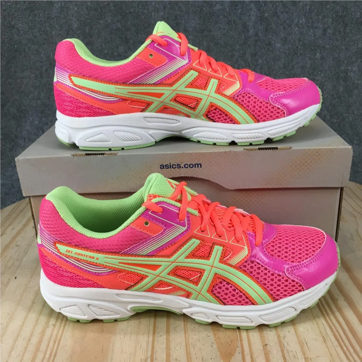 Asics Gel Contend 3 Running Shoes Youth 7 Sneakers Athletic Mesh Pink C566N