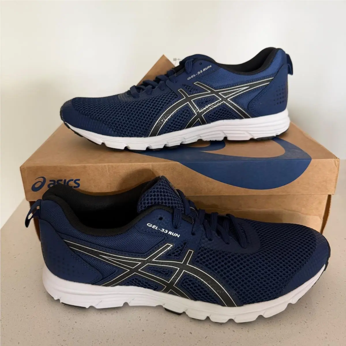 Asics Gel-33 Run Mens Running Shoes Blue Expanse Black 1011B438-402 Size 9