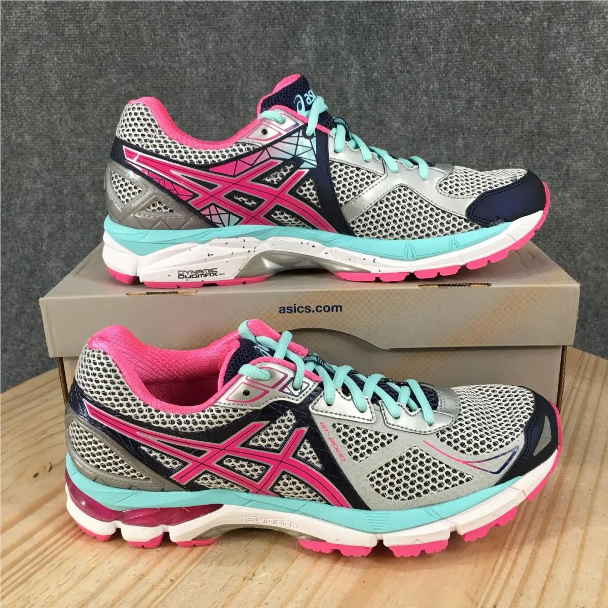 Asics GT-2000 3 Shoes Womens 11 AA Running Sneakers T553N Gray Pink Blue