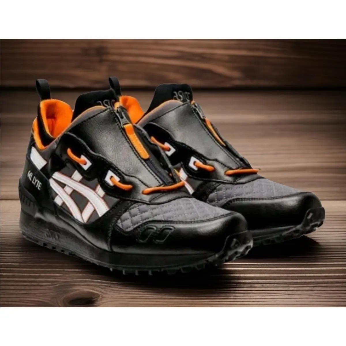 Asics Gel Lyte Black Orange Running Shoes Mens Size 10