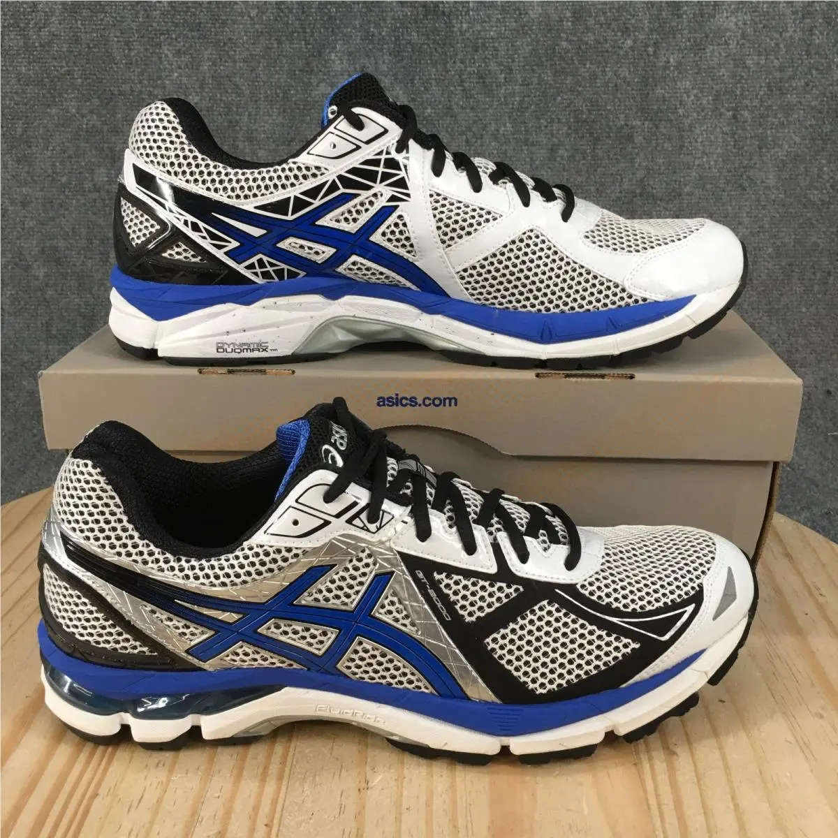 Asics GT-2000 Shoes Mens 12.5 Running Sneakers T500N White Blue Black Mesh