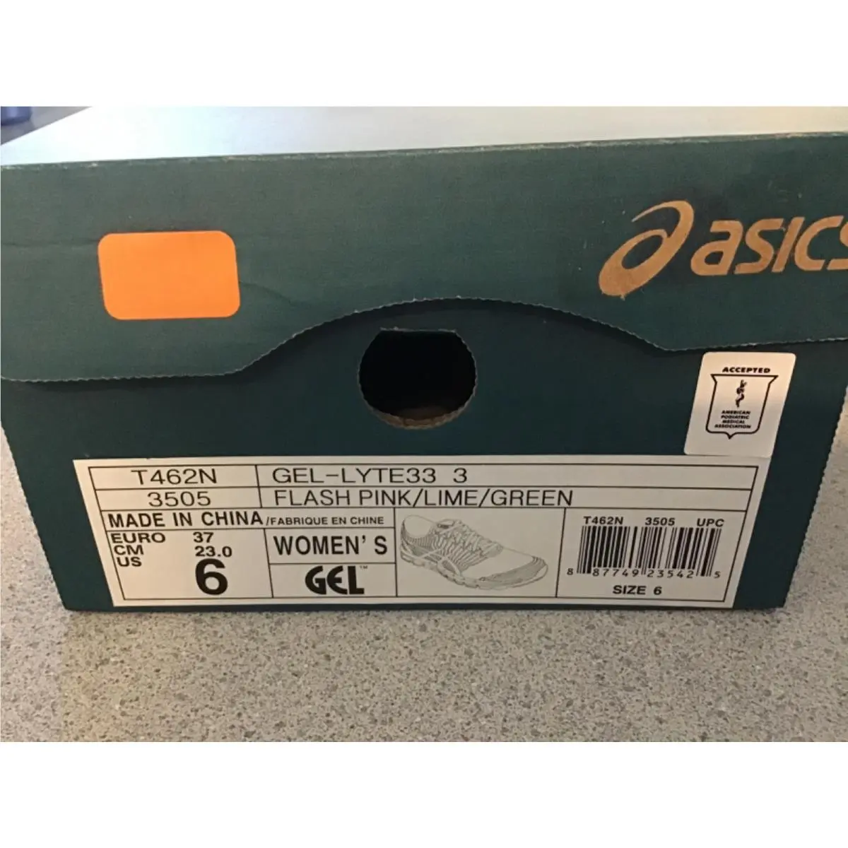 Asics Gel-Lyte33 3 Women’s Running Shoes Size 6 T462N Flash Pink/lime /green