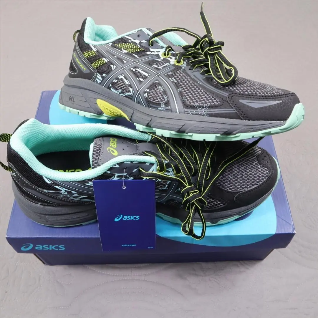 Asics Gel-venture 6 Running Shoes Womens 9.5 Gray Mint Athletic Trail T7G6N