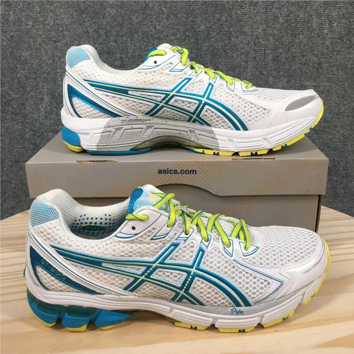 Asics GT-2170 Running Shoes Womens 10.5 Lace Up Sneakers Low Top White Blue