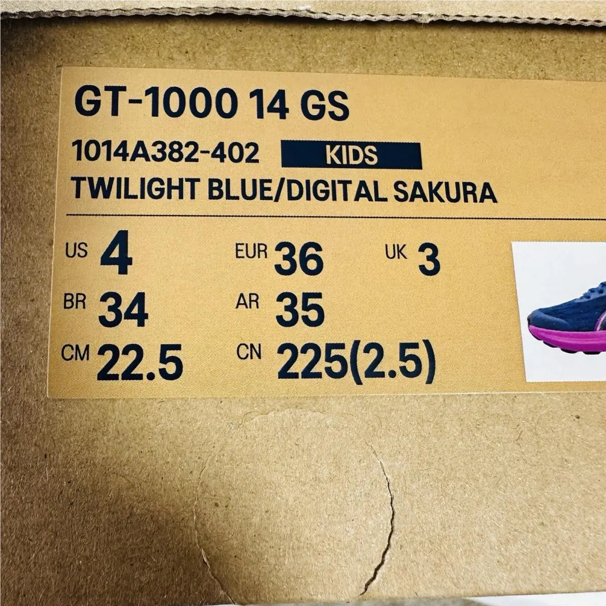Asics shoes - GT-1000 14 GS - Purple (UPC: 0199023138927) 10