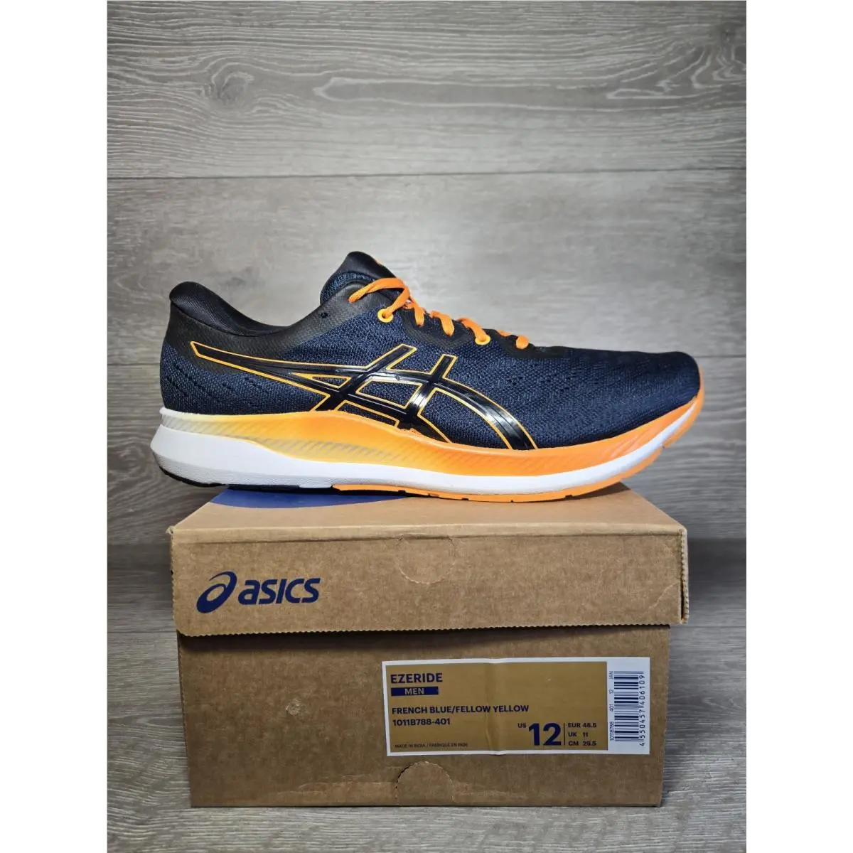 Asics Ezeride Running Shoes French Blue/yellow Men`s 12 1011B788-401