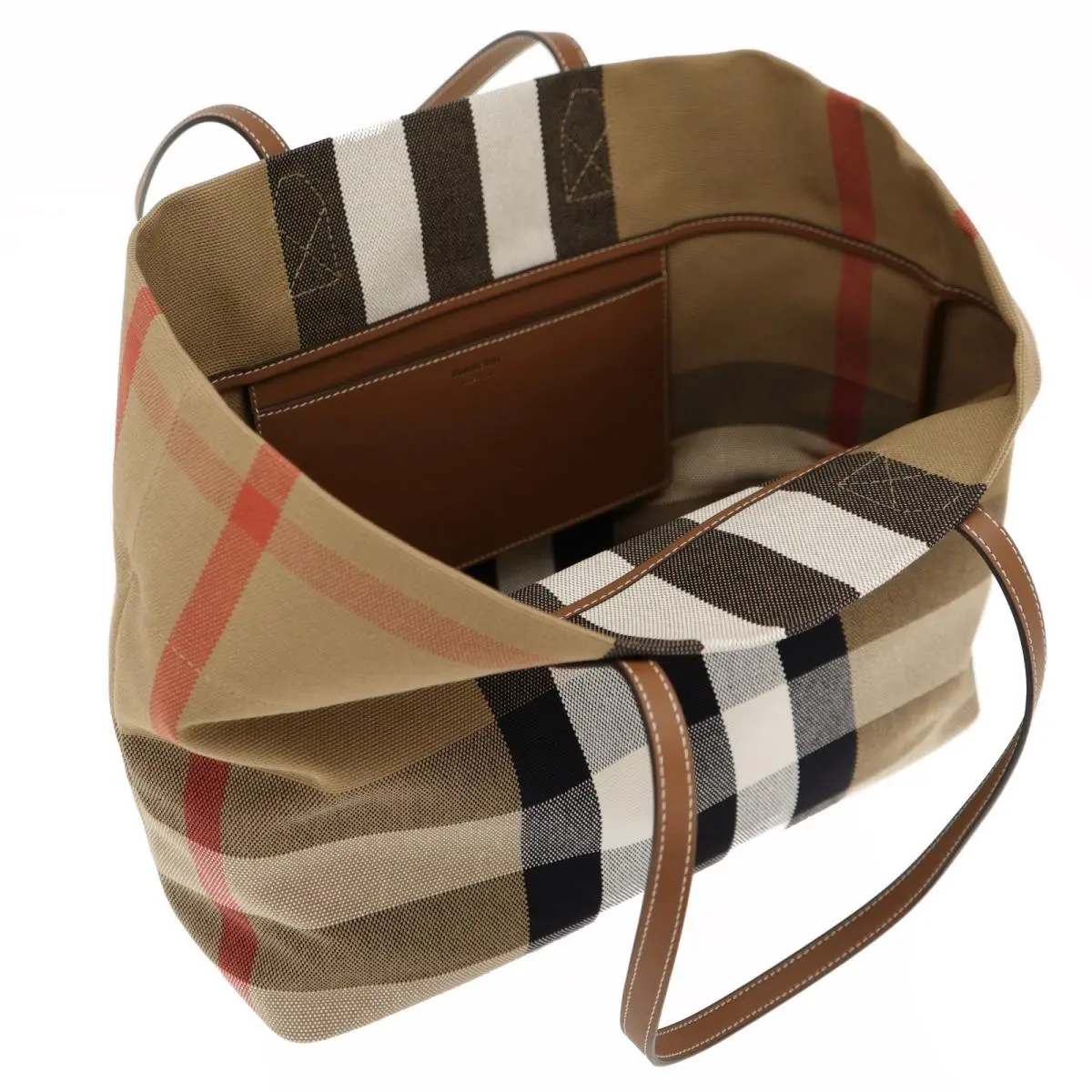 Burberry London Tote Bag Taupe Brown Check Canvas