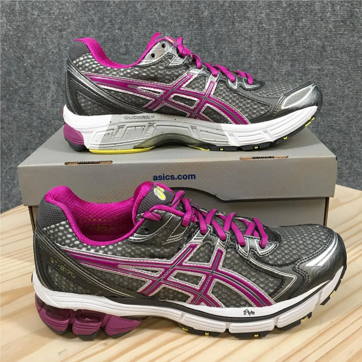 Asics GT-2170 Running Shoes Womens 7.5 Lace Up Sneakers Low Top Gray Purple