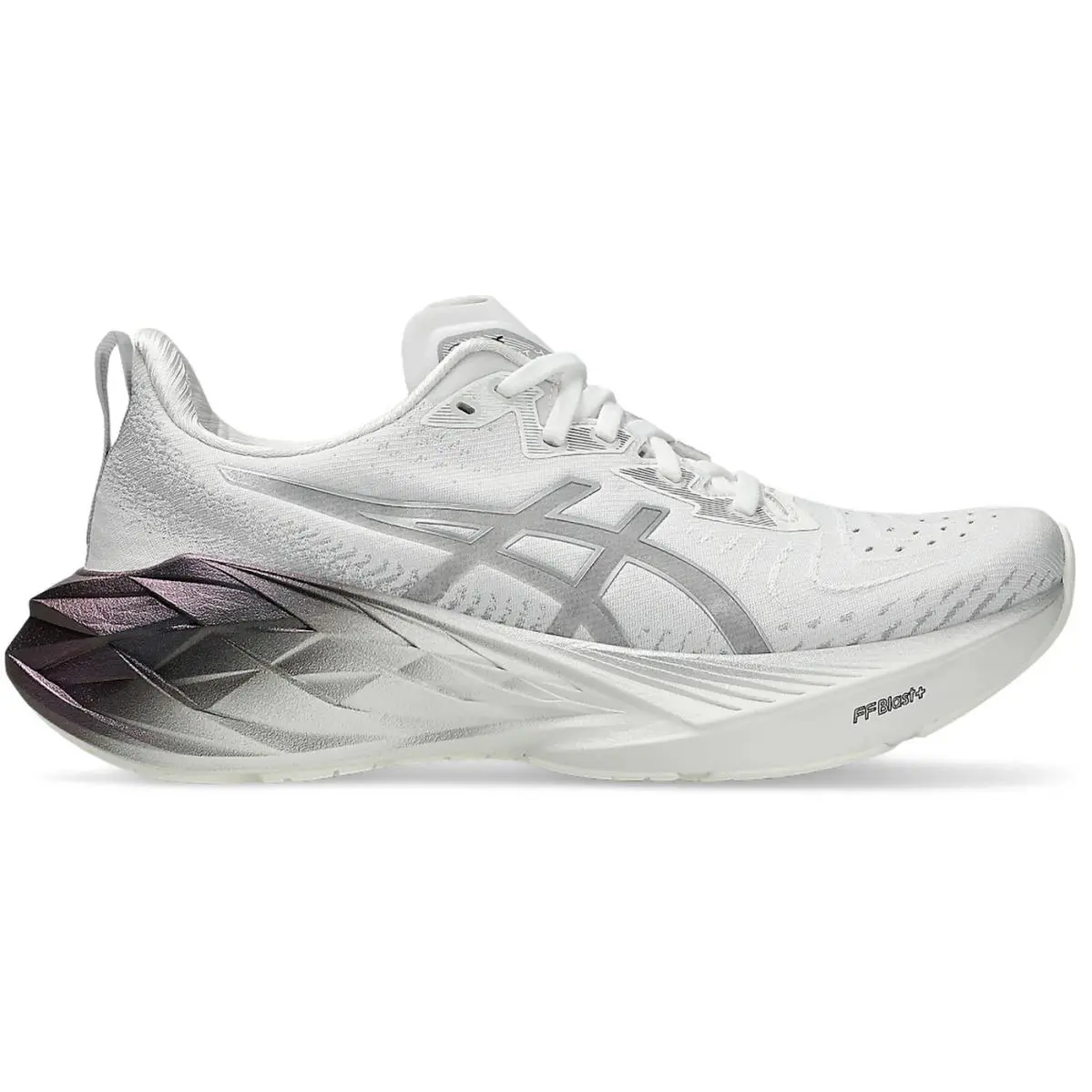 Size 8.5W Asics Novablast 4 Platinum Real White Pure Silver Women`s